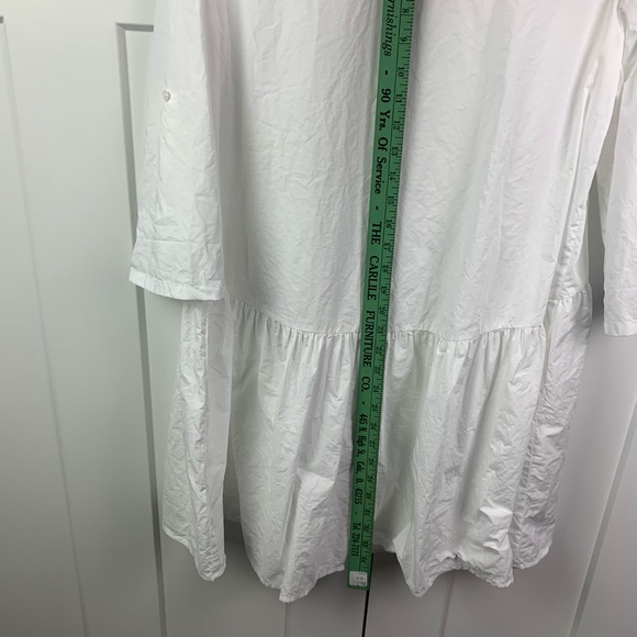 NWT Madewell MEDIUM Button Front Mini Shirtdress in Poplin White - Picture 8 of 9